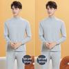 Men's Pure Cotton Thermal Underwear Set: High Neck Top & Bottoms for Cold Protection and Quick Warmth