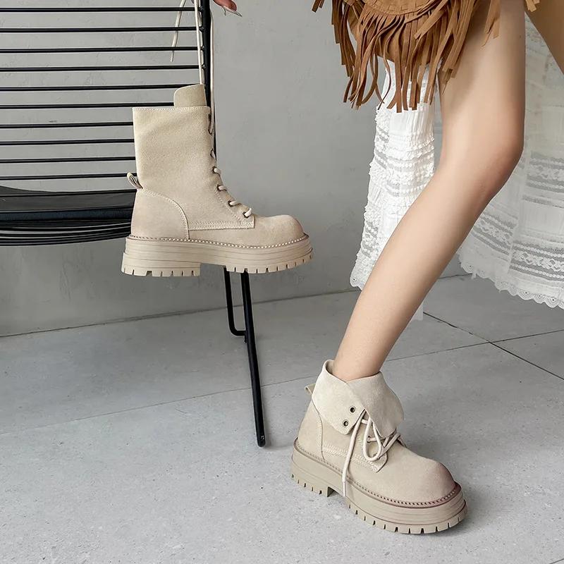 

Модные осенне-зимние новые женские сапоги из коровьей кожи в стиле вестерн, модные повседневные кожаные ботильоны с мягкой подошвой для женщин 35