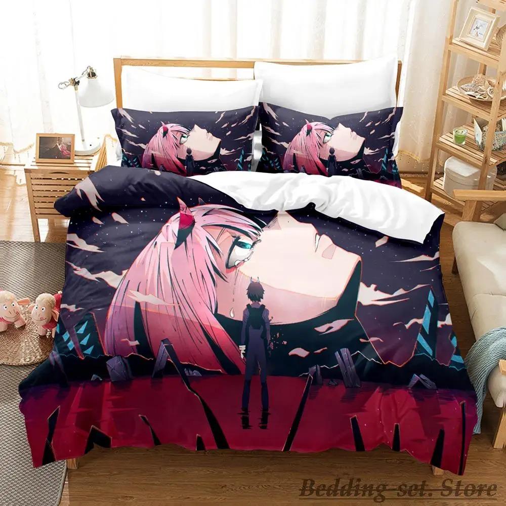 

Kawaii Darling In The Franxx Bedding Set Single Twin Full Queen King Size Bed Set Aldult Kid Bedroom Duvetcover Sets Anime 70x133cm 2pcs