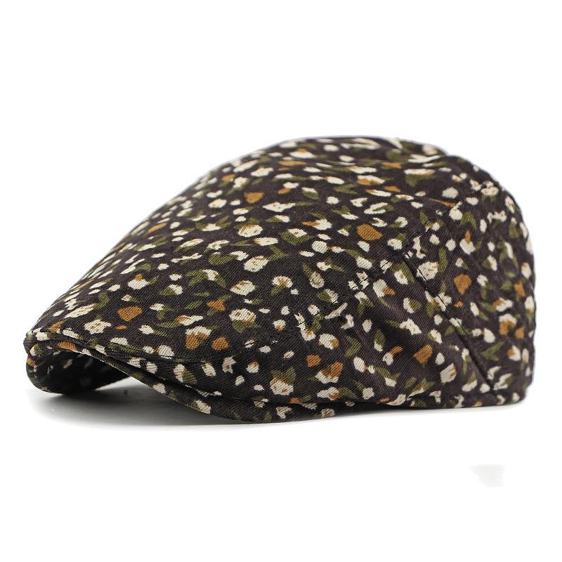 Frühlings-Herbst Baskenmütze Damen Kordmütze Leopardenmuster Schirmmütze