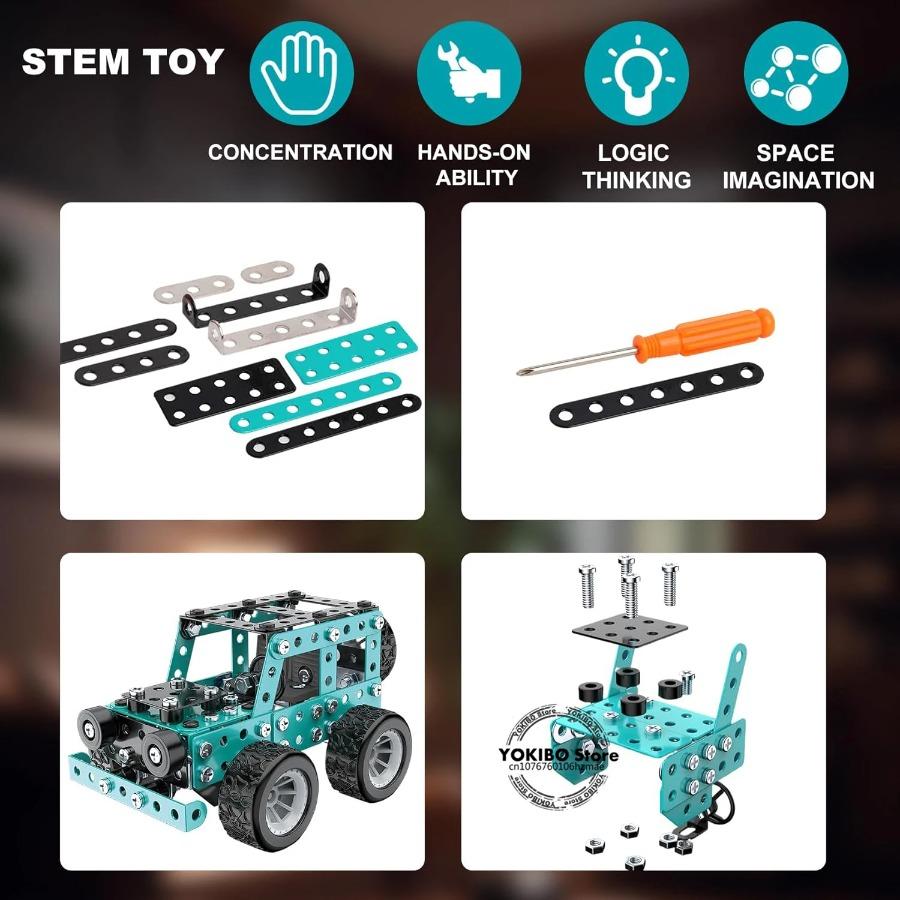 2 pcs Building Sets Stem Assembly Metal 3-D Puzzle Off-Road Model Car Building Kit Construction Set Toys Parent-Child Interaction Toys