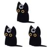 Yangyizhi 2/3Pcs Brooch Pin, Black Cat Design Lapel Decorative Badge with Standard Safety Versatile for Clothing Bags Hats Shoes