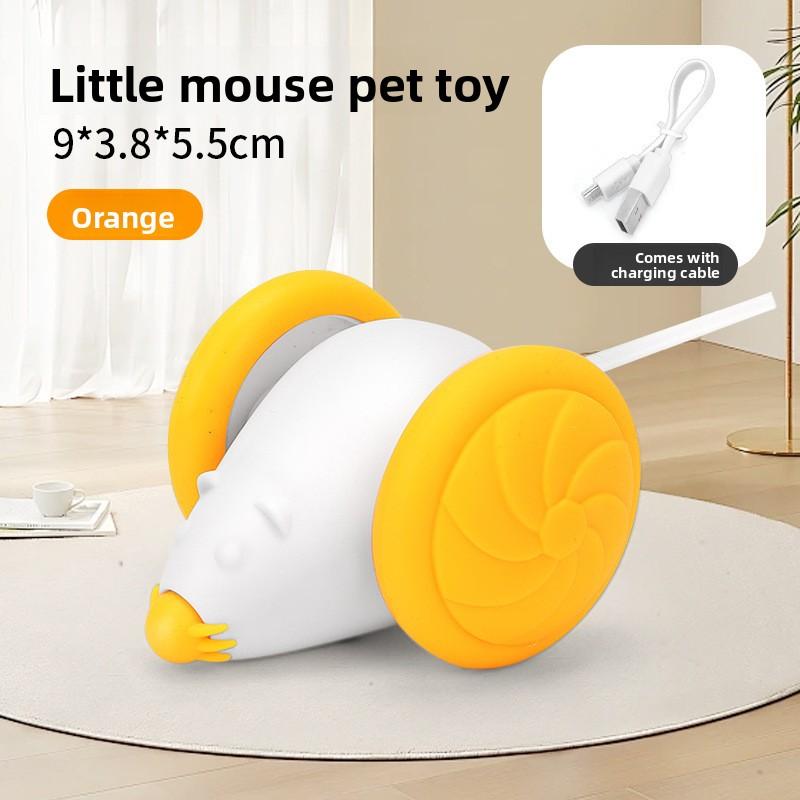 

Игрушки для кошек для саморазвлечения и от скуки, Электрическая бегающая машинка-мышь, Автоматическая дразнилка для кошек, Лазерное чудо для расходования энергии котенком оранжевый/белый