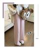 Women's Pink High-Waisted Wide-Leg Pants - Drapey, Petite, Casual for Spring, Autumn, Winter 2026