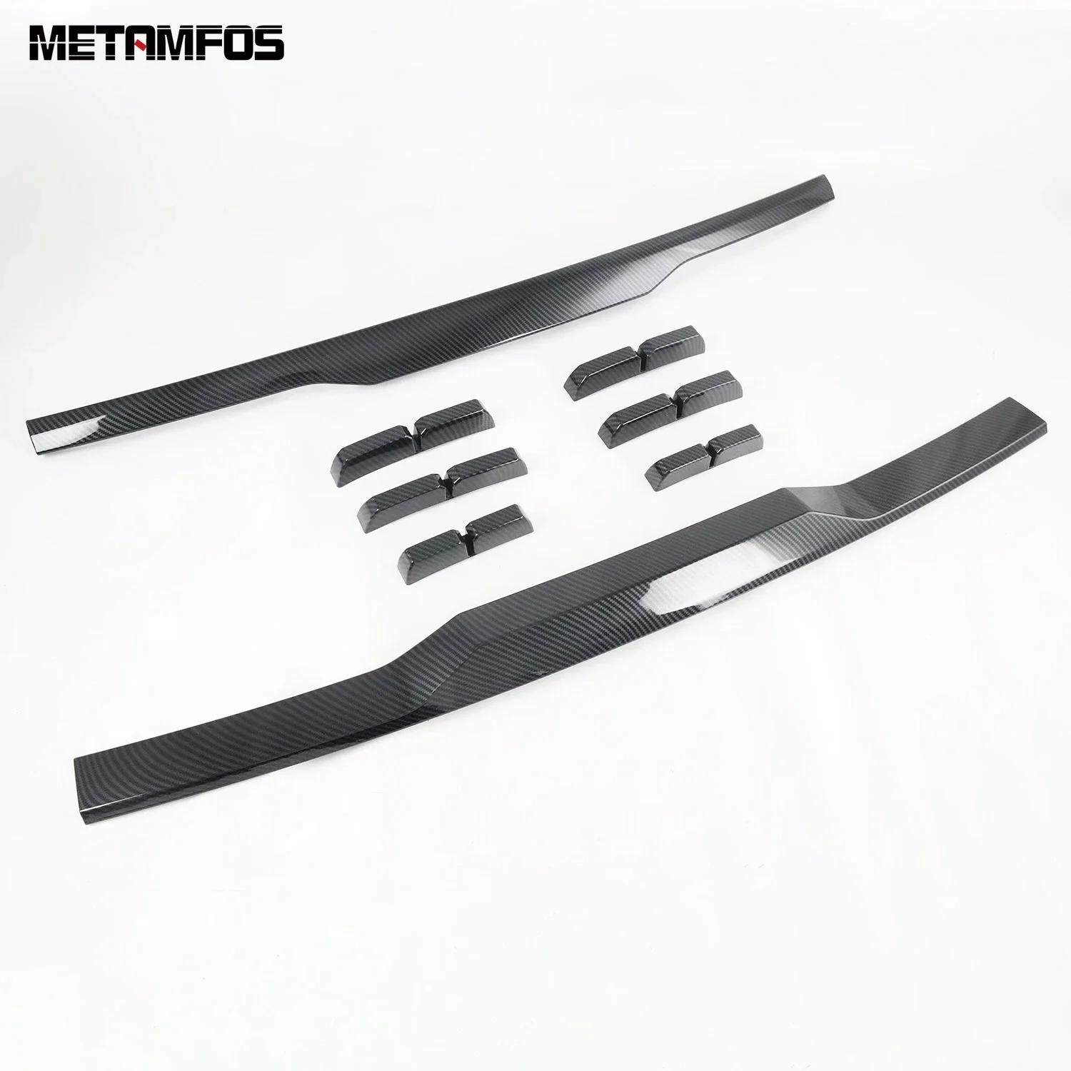 Front Upper Grille Racing Grill Strip Molding Trim For Kia Mohave Borrego -2024 2025 Carbon Fiber Accessories Car Styling Carbon Fiber Plastic