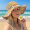 Foldable Weave Bucket Hat Boho UV Protection Cap Casual Beach Hat  Holiday