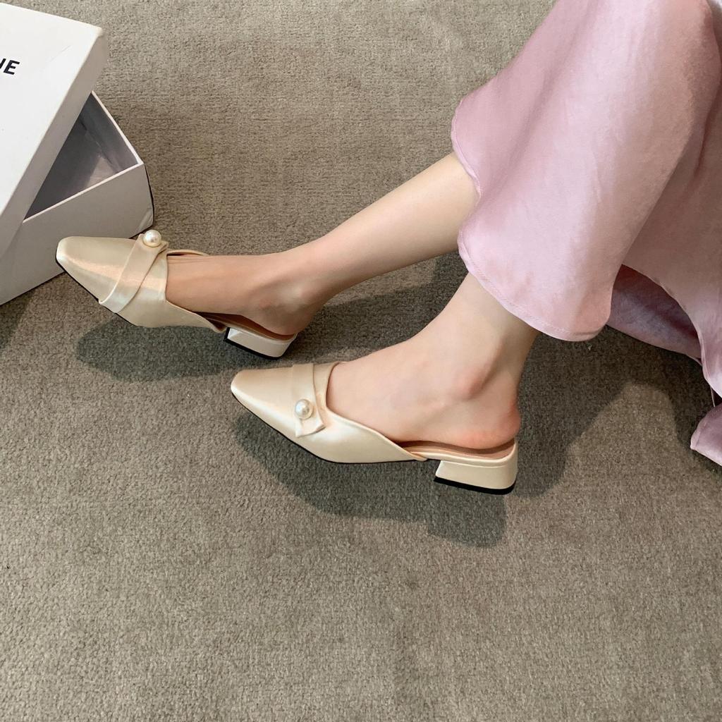 Fashion Shoes Low Hoof Heels PU Fabric Rubber Rome Low Shoes Rome Fabric PU Rubber Hoof