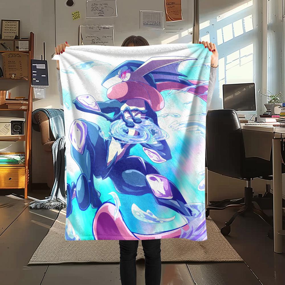 Φανελένια Κουβέρτα με Εκτύπωση Greninja, Υψηλής Ποιότητας, Άνετη για Όλες τις Εποχές, Διακόσμηση Σπιτιού, Ζεστασιά και Άνεση