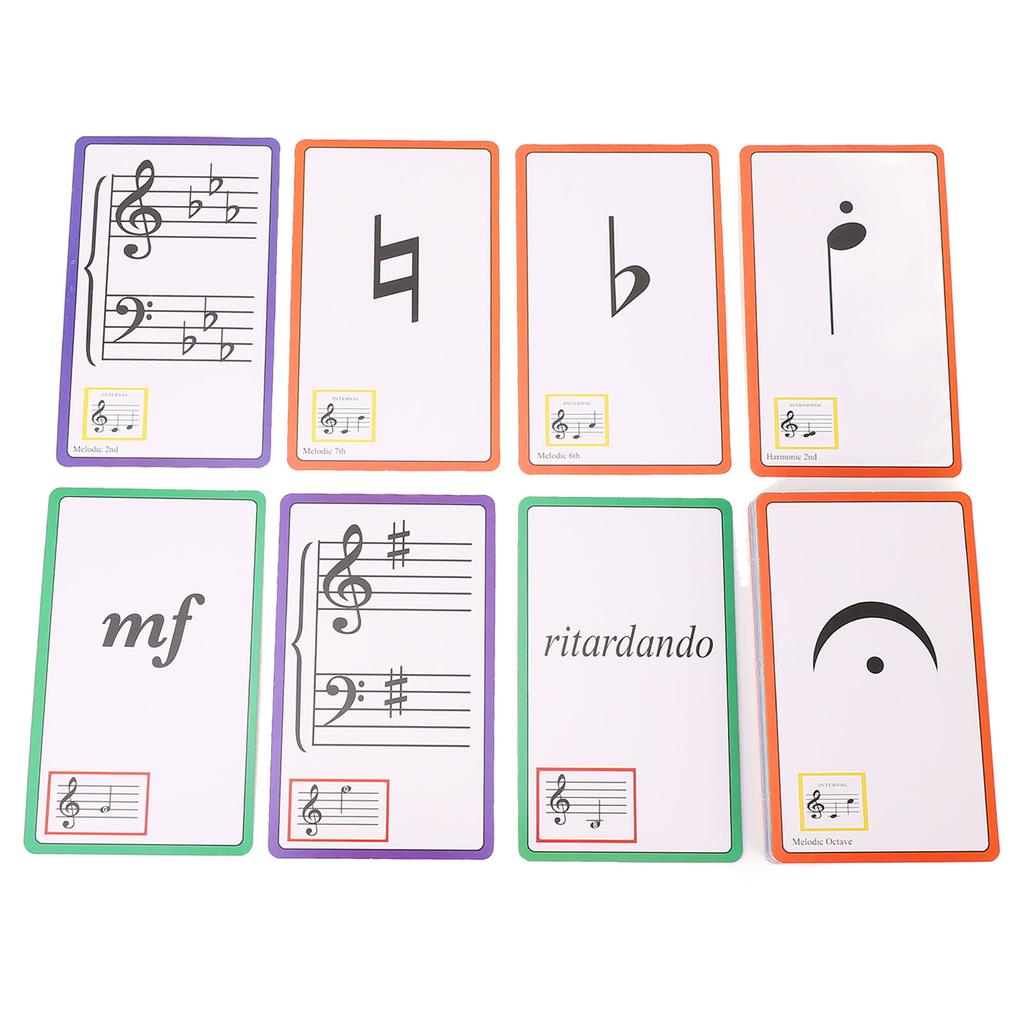 50 stk Musikk Flashkort Fargekodet Dobbeltsidig Piano Note Flashkort for Læring