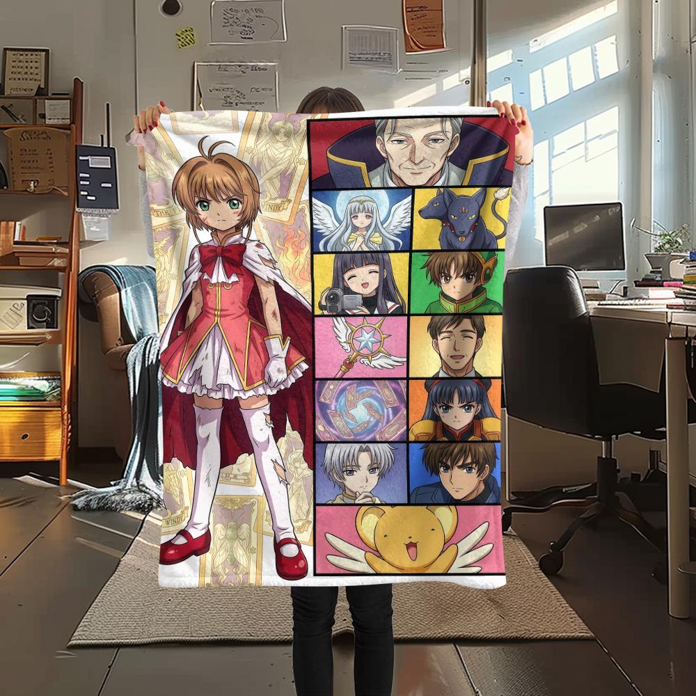 Cardcaptor Sakura splicingPrint Flannel Blanket, High Quality Comfortable for All Seasons, Home Decor, Warmth and Comfort