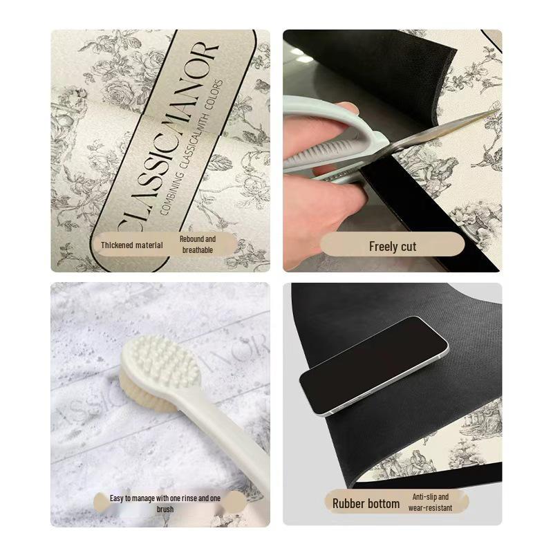 Simple Diatom Mud Floor Mat - Stain-Resistant, Water-Absorbent, Non-Slip, Wear-Resistant, Easy-Clean Bathroom Foot Mat.