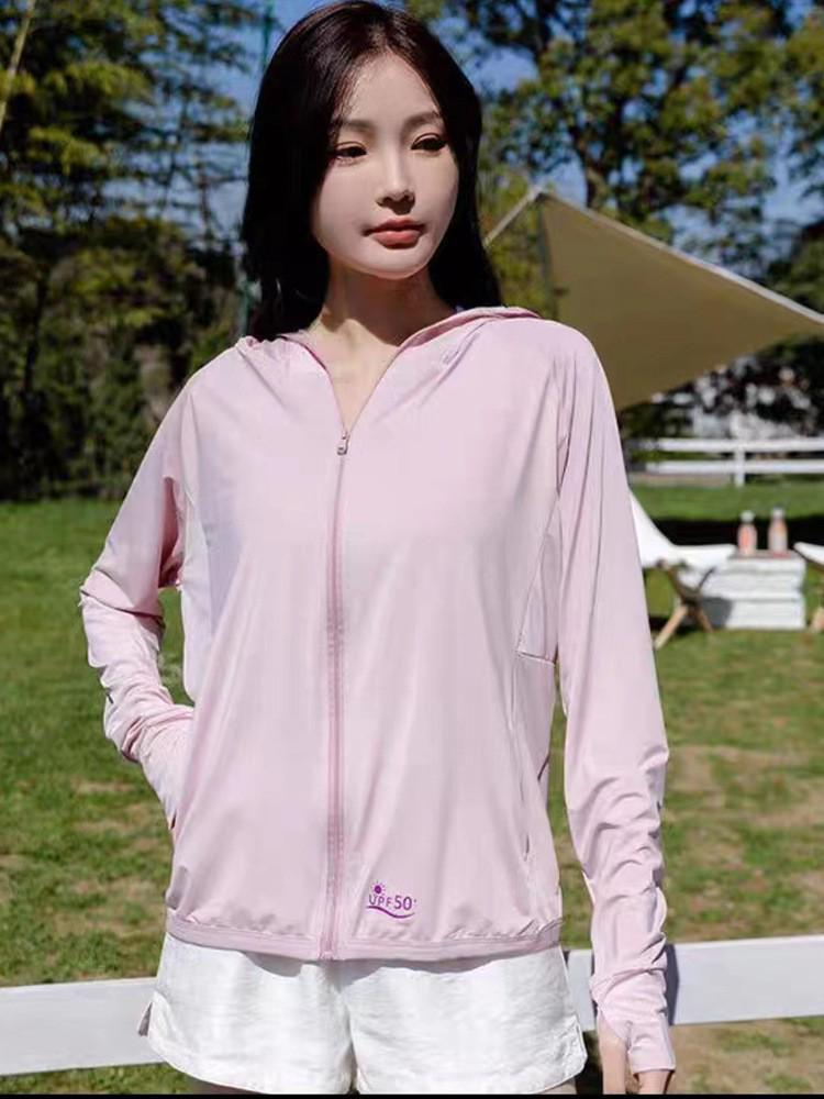 

Унисекс одежда из ледяного шелка с защитой от УФ-лучей: Женский летний стиль 2025, шляпа с широкими полями, дышащая куртка-солнцезащита M-L (suitable for 80-130 lbs)