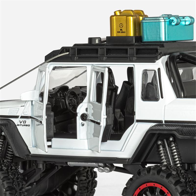 Travel Version 1/24 Benz G63 6*6 Tyre Alloy Pickup Car Model Diecasts Metal Toy Off-Road Vehicles Car Model Sound Light Kids Gift