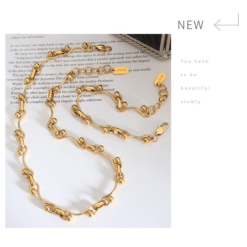 Spicy Girl Layering Jewelry Set - Interlocking Chunky Chain Necklace