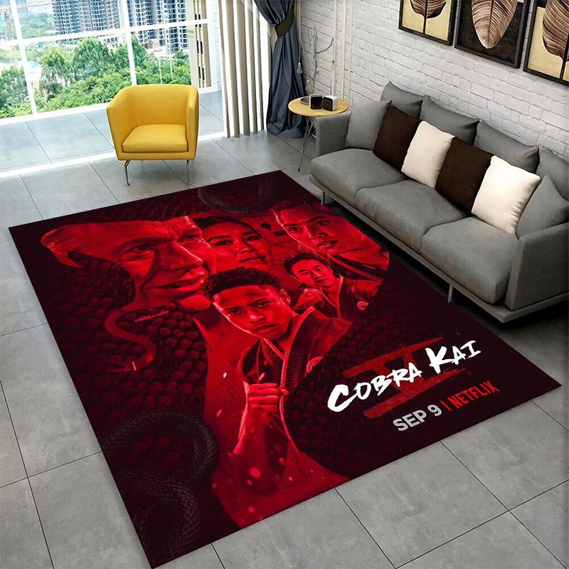 Tappeto Tappetino Cobra Kai TV Amanda Karate per Camera da Letto Soggiorno Divano Sala Giochi Zerbino Decorazioni per la Casa, Tappeto per Area Bambini Antiscivolo Regalo