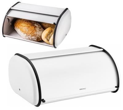 Großer stählerner Brotkasten 44cm matt weiß KINGHOFF KH-1864