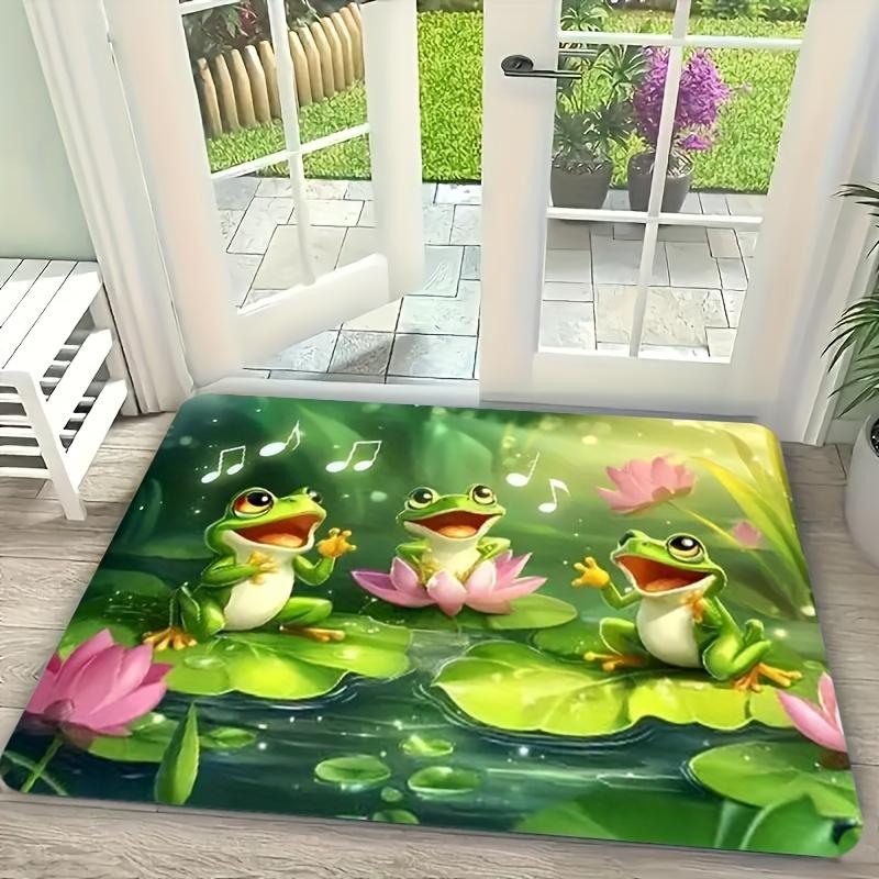 1Pcs Anti Fatigue Kitchen Rugs,  Frogs  Print Waterproof Non-Slip Thick Cushioned Kitchen Mat Heavy Duty Comfort Standing Mat for Kitchen