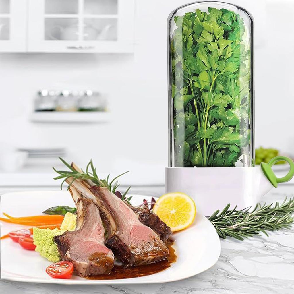 1PC White Multifunctional large capacity coriander vegetable storage bottle suitable for refrigerator and home kitchen utensils