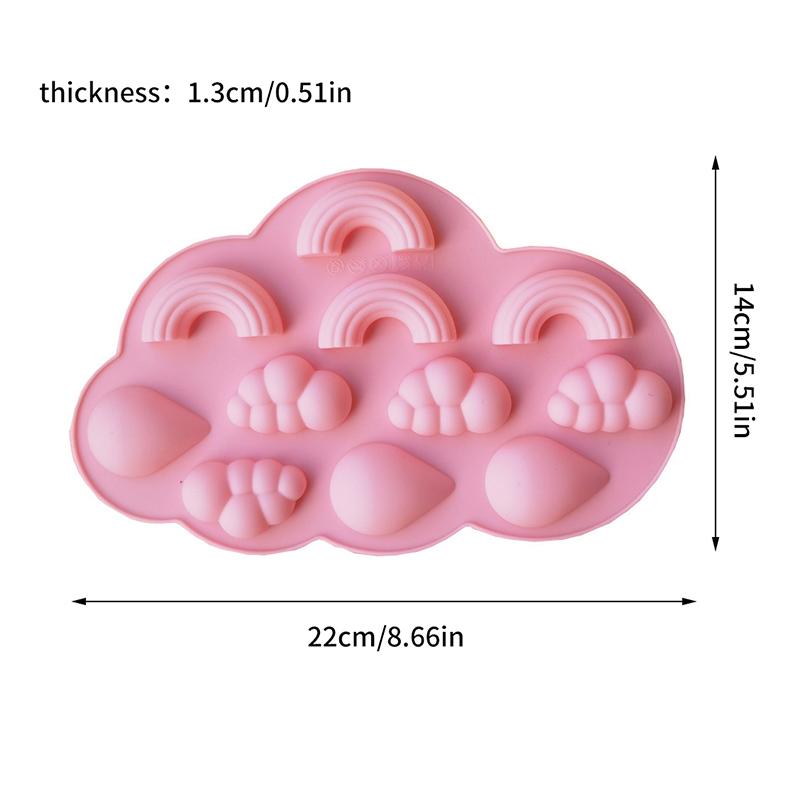 Debesies formos silikoninė vaivorykštės forma fondantiniam torto dekorui, pasidaryk pats želė, ledo kubeliams, pudingui, kepimo įrankis, epoksidinės dervos forma, kepimo indai
