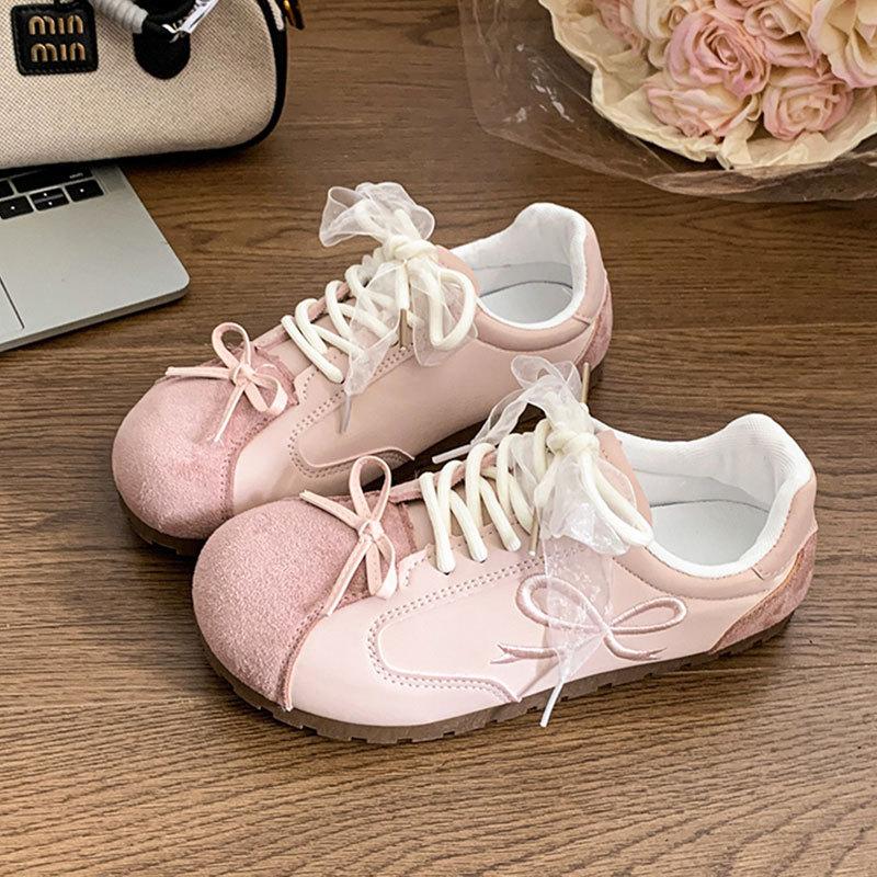 

Ugly cute ballet puff board shoes women s moral training spring and summer new chic niche Korean version versatile student sports little white shoes 35 рожевий