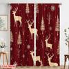 2pcs,2D Plane Printing Print Curtains Deer Snowflakes Christmas Trees 100% Polyester (without Rod) Festive Ldeal for Living Room