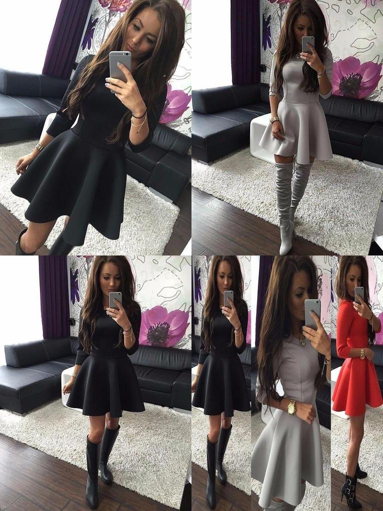 Elegant Summer Womens Lace Party Cocktail Mini Dress With Short Skater Sleeves