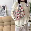 Flower Retro Velvet Makeup Bag Casual Storage Pouch Portable Travel Toiletry Bag