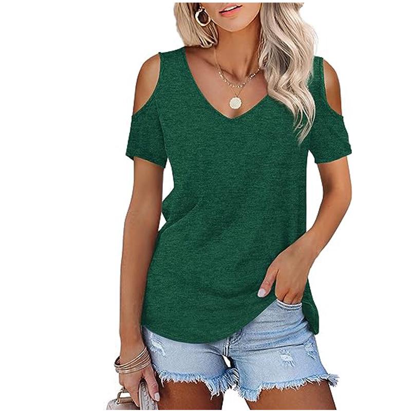 Women's 2023 Fashion Off-the-Shoulder Short Sleeve T-shirt