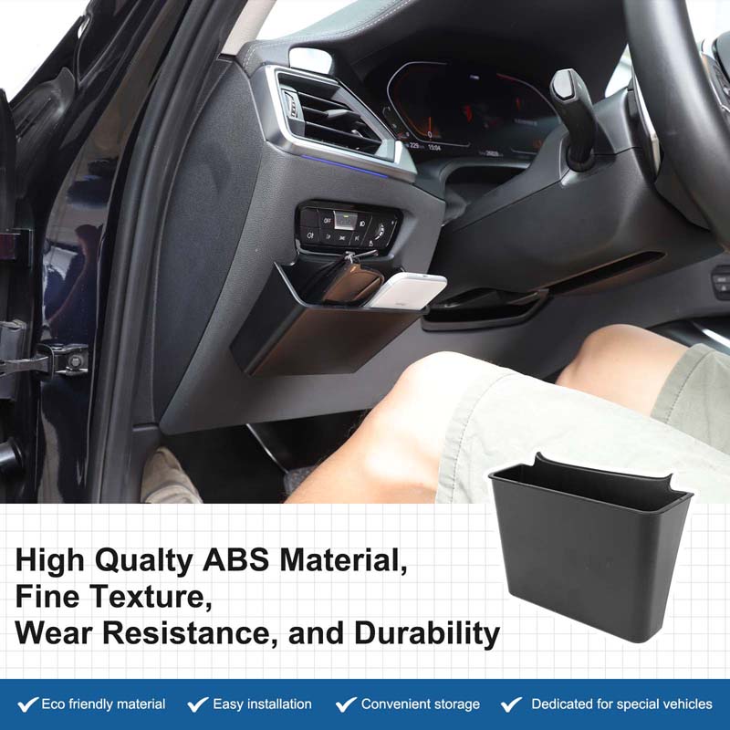For BMW 3 Series G20 2020-2026 ABS Car Dashboard Side Left Hanging Storage Box Trim Phone Holder Organizer Box Car Accessories