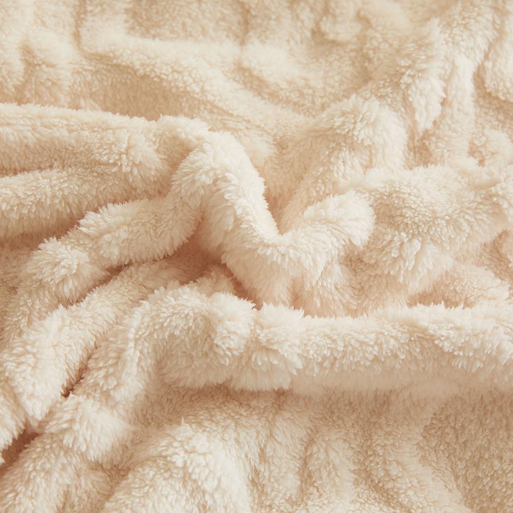 Coperta in Flanella Jacquard di Pile Corallo Taffetà Ispessito per Aria Condizionata e Regali