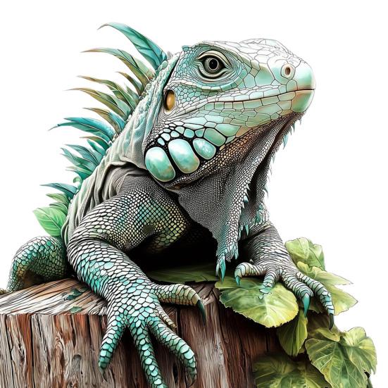 Iguana Zahradní zápich Vodotěsná 2D Plochá Akrylová Dekorace Zápich do země Zvířecí zápich do květináče Nádvoří Trávník