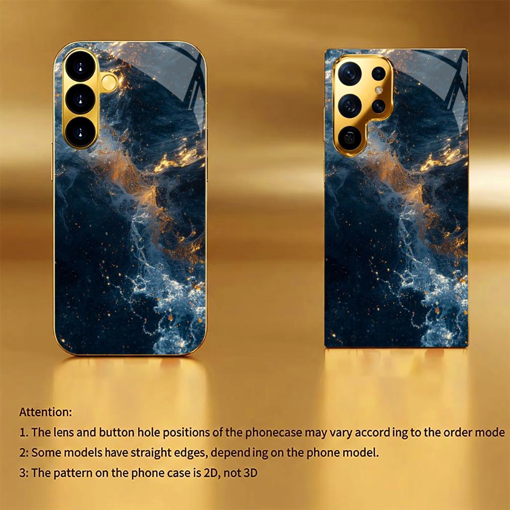 Nebula Luxurious High-end PhoneCase Electroplated Glass PhoneCase for Samsung Galaxy S26 S25 S24 S23 S22 S21 FE,Ultra,Plus