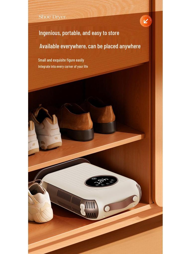 Foldable Retractable Shoe Dryer with Smart Timer and Deodorizing Feature