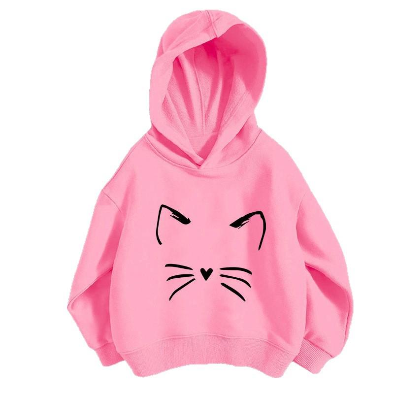 2026 Spring/Autumn Korean Style Girls' Printed Drop Shoulder Thin Hoodie