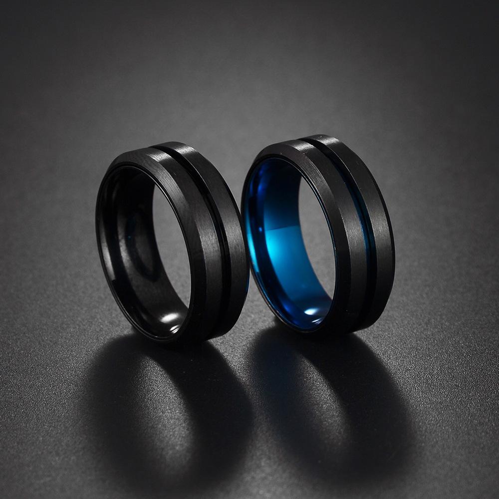 Angst Fidget Spinner Ringe für Männer Männlich Schwarzer Edelstahl Drehender Rotierender Ring für Frauen Anti-Stress-Zubehör