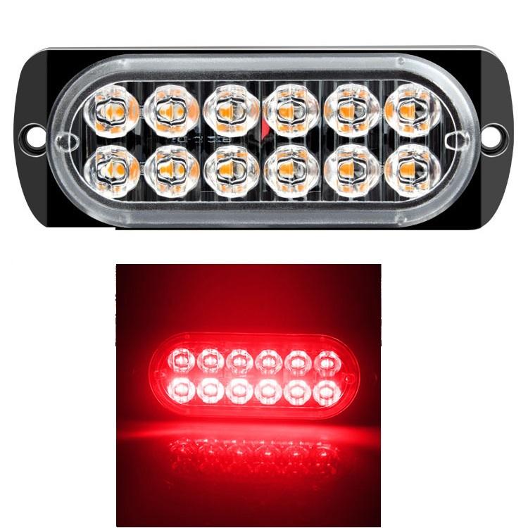 12 Led Strobe Side Warning Light Strobe Flashing Lightbar Car Truck Beacon Lamp Amber Yellow White Traffic Light 12V - 24V