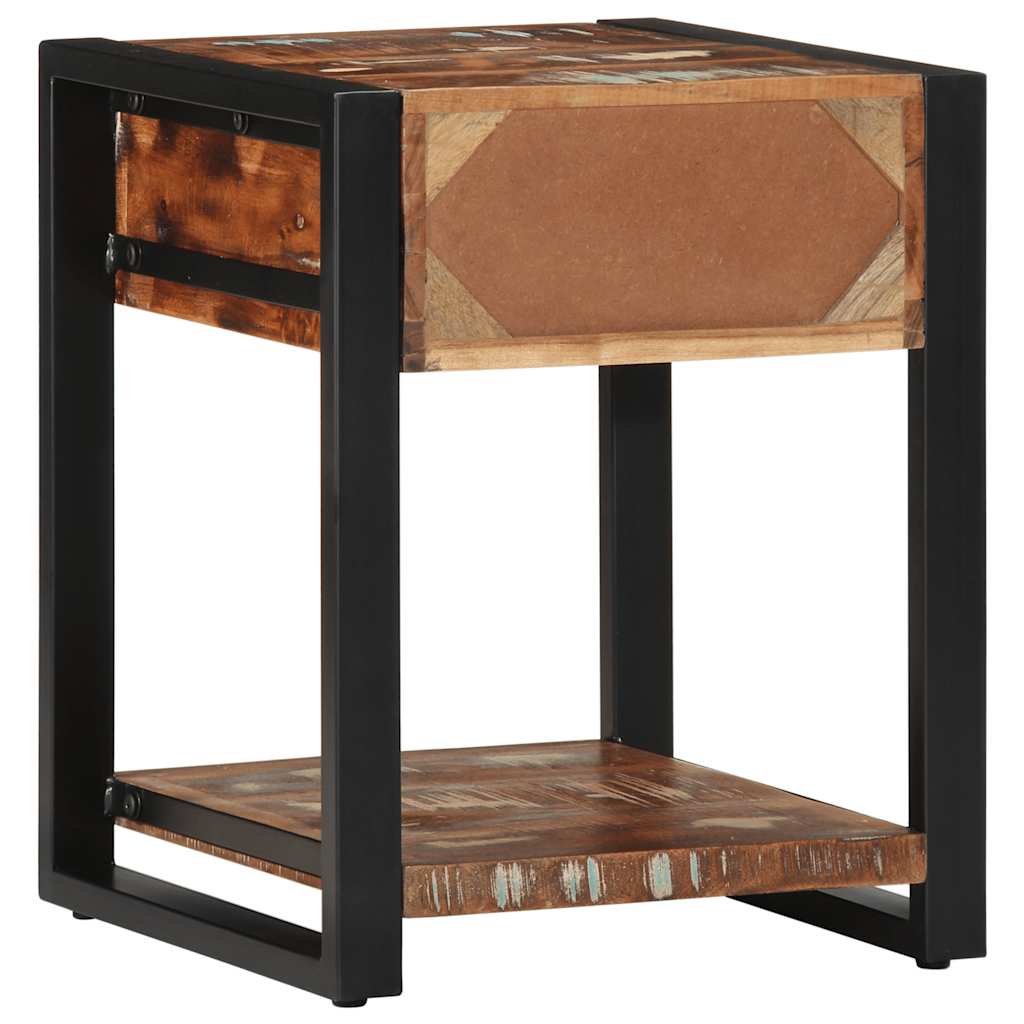 Side Table Multicolored 40 X 40 X 50 Cm Solid Reclaimed Wood