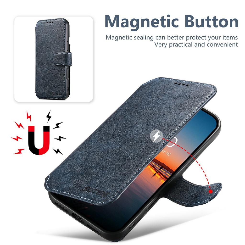 SUTENI Q-05 For iPhone 17 Wallet Case 2 in 1 Detachable Leather Flip Phone Cover with Stand
