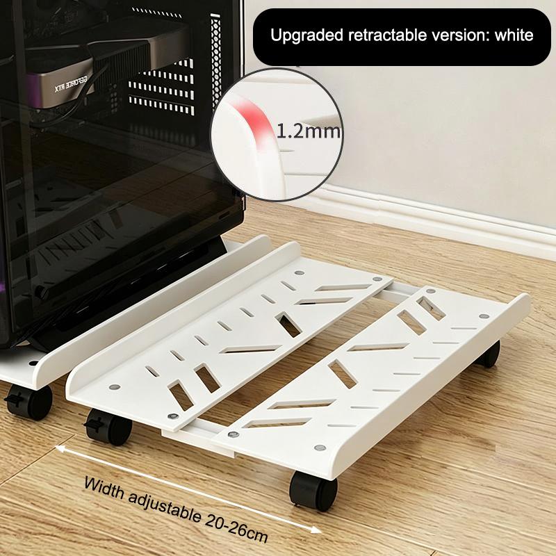 Adjustable Mobile CPU Stand with Wheels Ventilated PC Tower Holder for Home Office Desktop Computer Organization