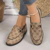 2025 New Fashion Brand Design Prints Flat Shoes Women Metal Buckle Low Heels Loafers Woman Plus Size Slip On Casual Shoes 43