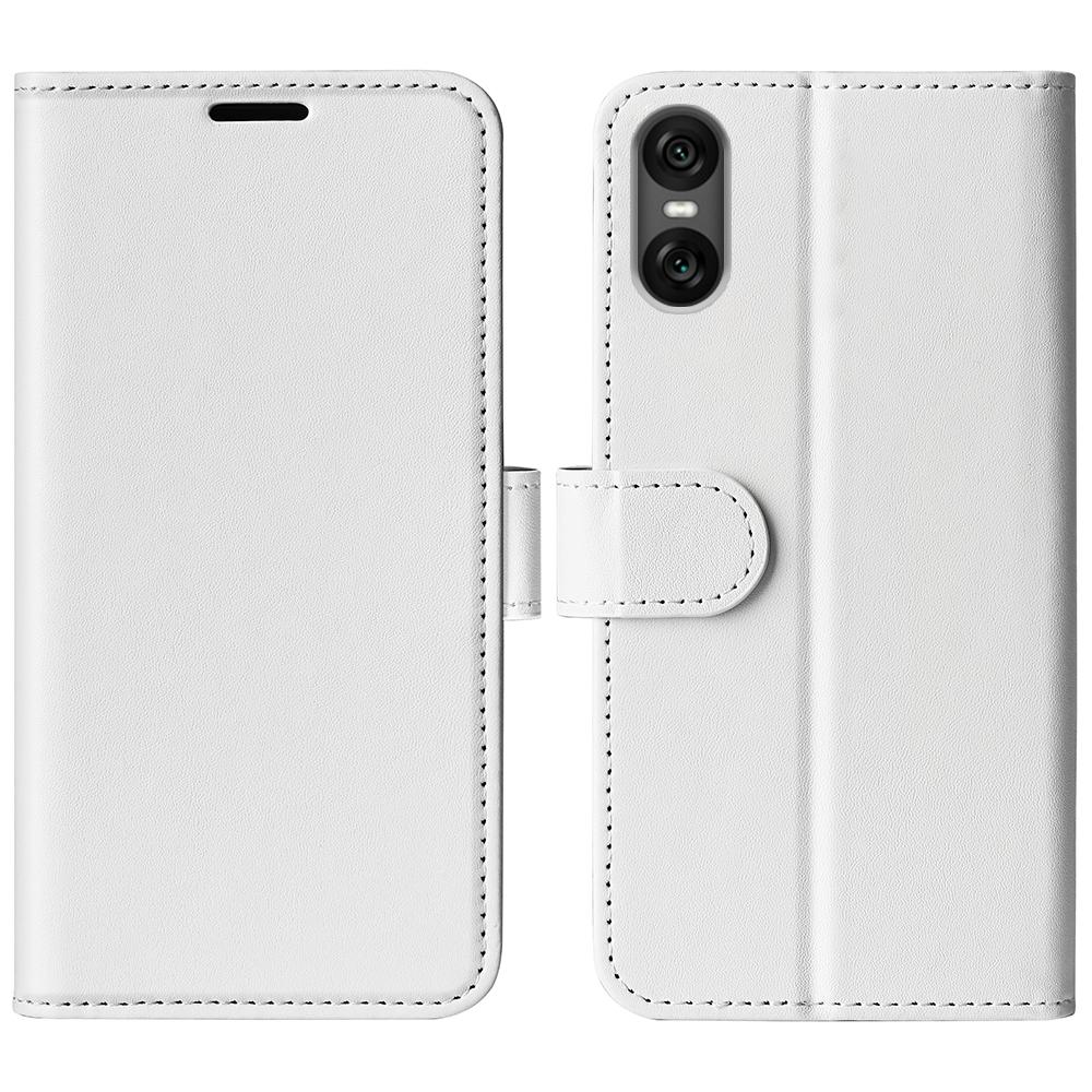 

For Sony Xperia 10 VI Case Wallet Crazy Horse Texture Leather Phone Cover White