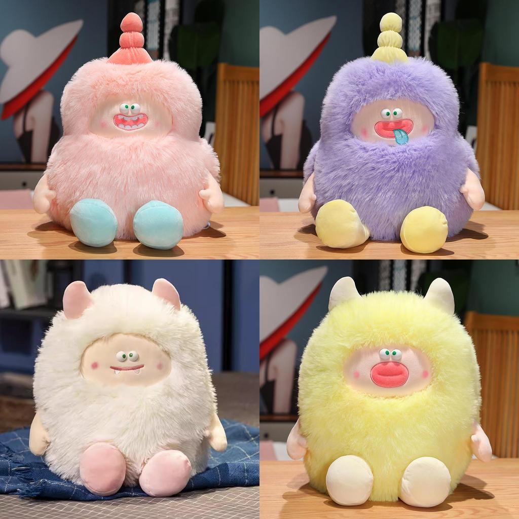 Adorable Plush Monster Pillow Soft Stuffed Toy With Cute Features For Comfort