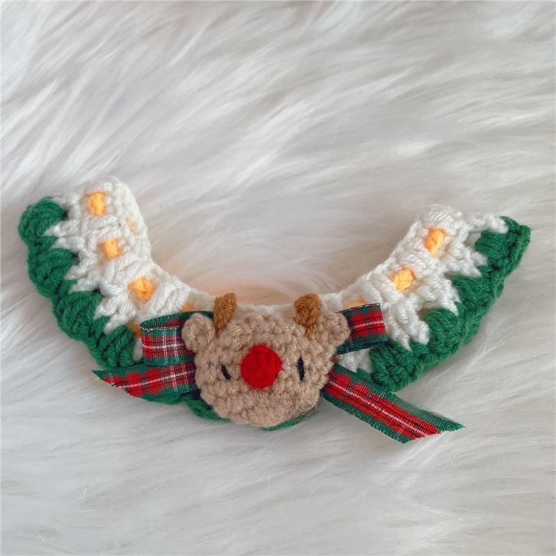 

Christmas Pet Collars Cat Dog Christmas Decorations Pet Lace knitting Necklaces Wool Scarf New Year Gift Cat Puppy Accessories S