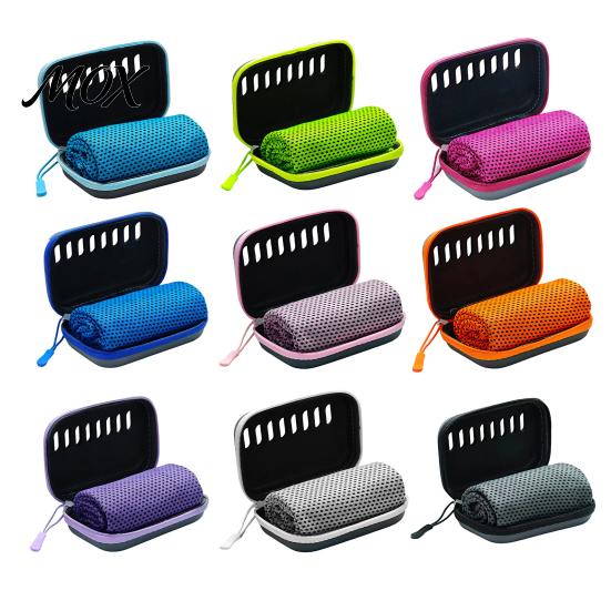 Quick Cooling Towel with Case Carrying Case, 30x80cm Instant Microfiber Ice for Gym Fitness Towel, Portable Drying Workout Yoga Running Sports