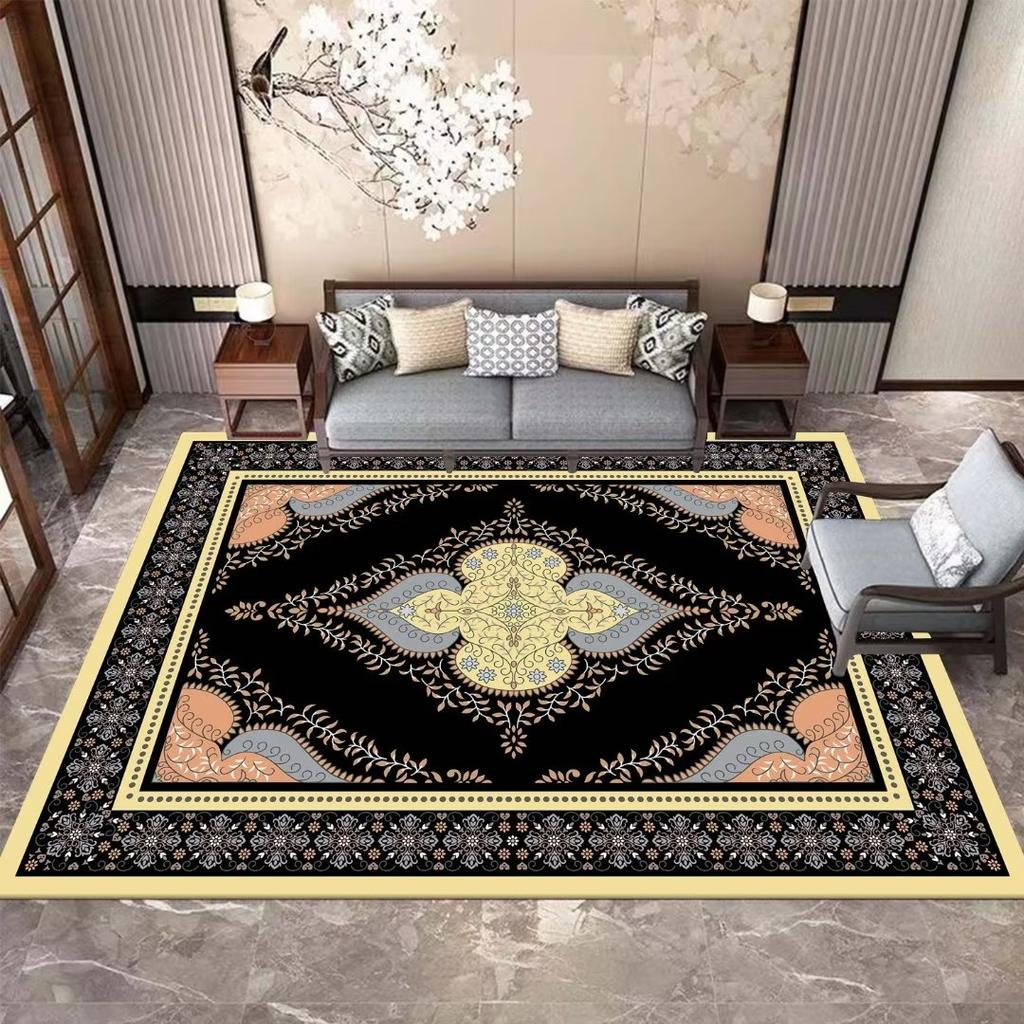 Luxury Marble Carpet Living Room European Style High-grade Non-slip Soft Large Rugs Bedroom Decoration Bedside Plush Floor Mats