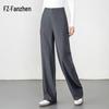 Fanzhen Women's Tencel Wool Blend Wide-Leg Trousers
