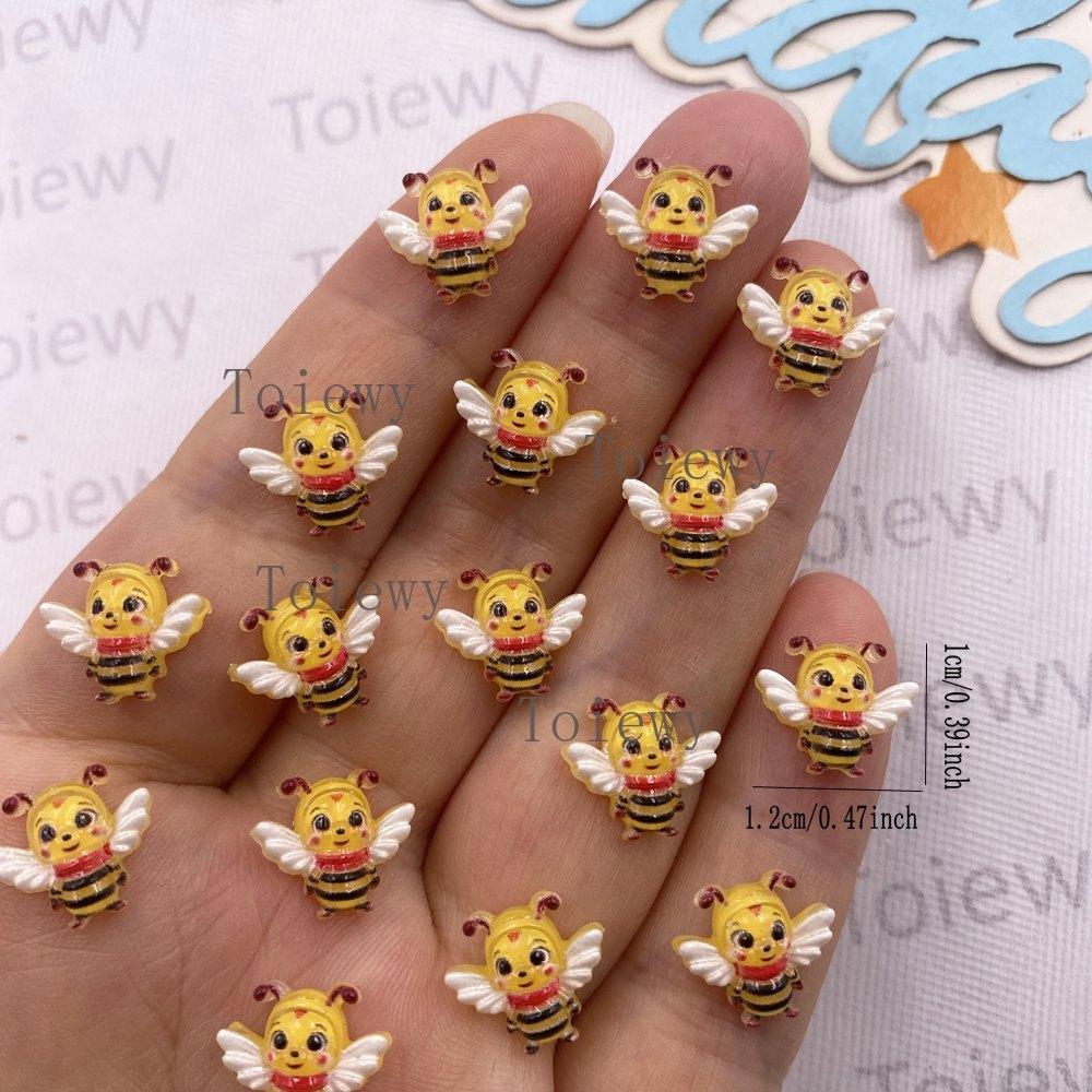 60pcs Resin Colorful Cute Mini Various Bee Art Nail Flatback Rhinestone Applique DIY Wedding Scrapbook Jewelry Crafts Accessorie