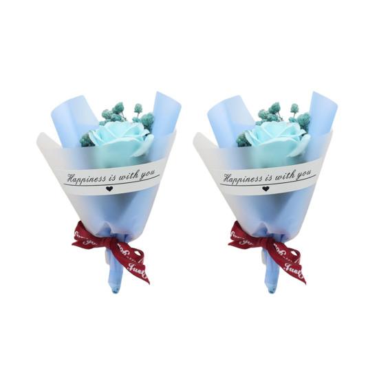 2 st Minitorkade Blomsterbuketter Konstgjorda Rosor Naturlig Brudslöja Blomsterbukett för Fotorekvisita DIY-Hantverk Hem Bröllopsfest Dekoration