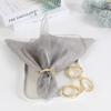 4 Pcs Gold Silver Napkin Holder Table Bamboo Joint Napkin Ring Kitchen Party Supplies Banquet Dinner Serviette Holder