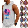 Débardeur Homme Sweat à Capuche Sans Manches Salle de Sport Chemise Lavée Sports Débardeur Fitness Musculation Avec Capuche